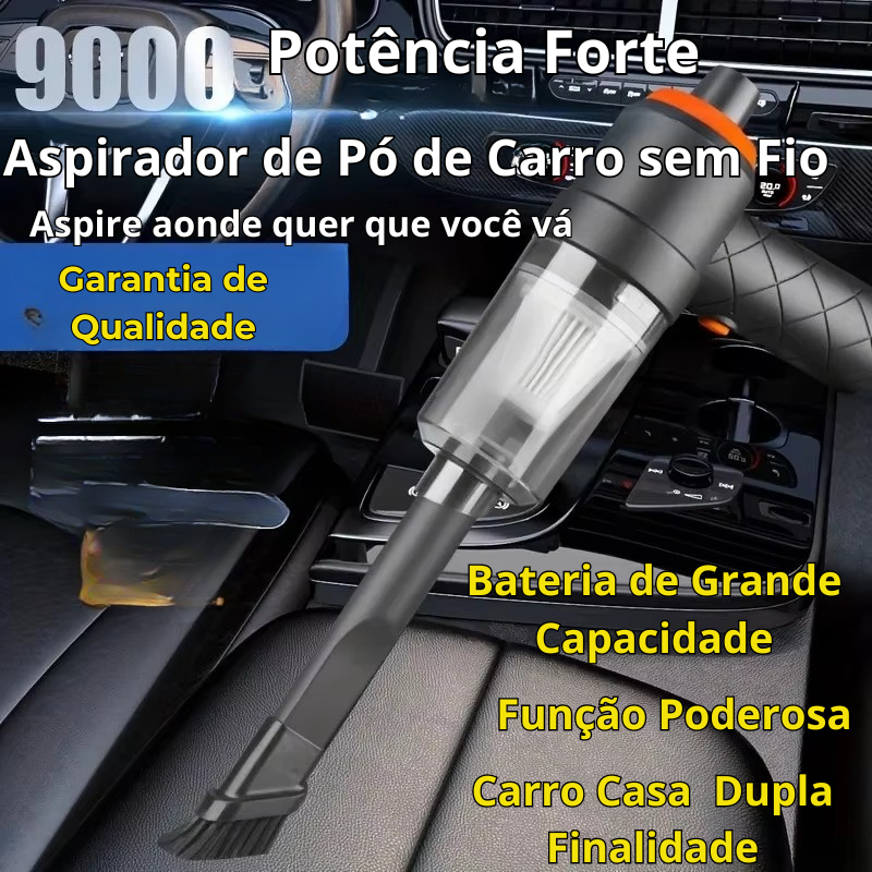 Aspirador portátil de alta potência para carro e uso doméstico seco e úmido.
